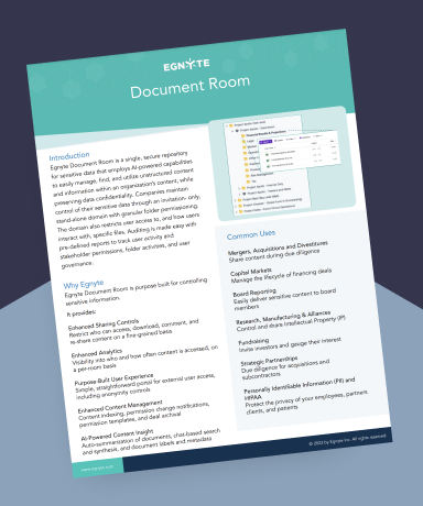 Egnyte Document Room Data Sheet